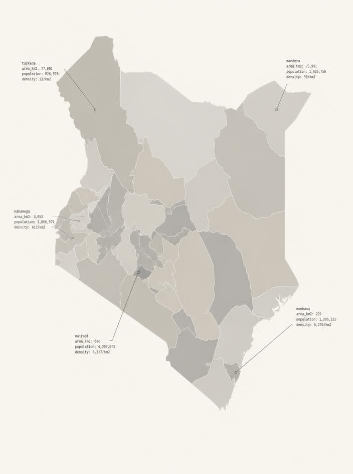 Map of Kenya's counties